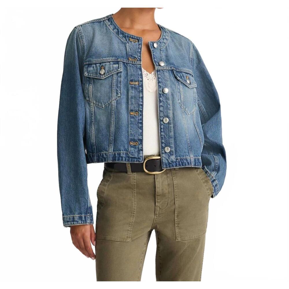 NEW MADEWELL boxy denim jacket in bouvier wash